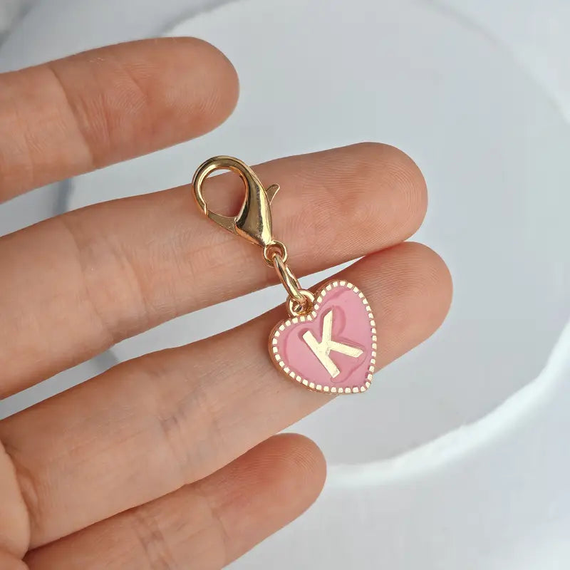 Heart Letter Keychain Charm Pendants