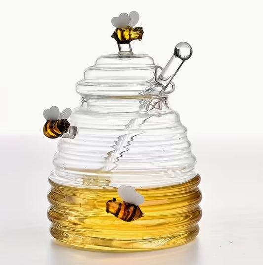 Glass Honey Pot with Dipper
