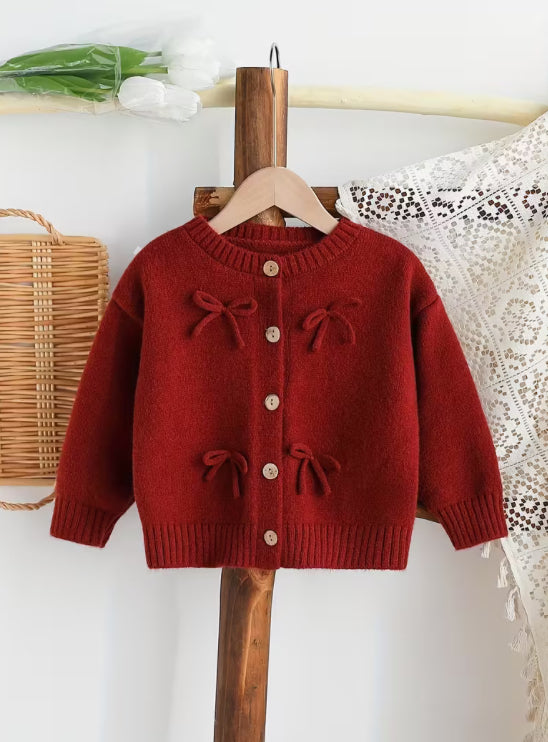 Kids Knit Sweater Bows