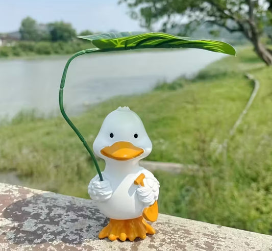 Duck With Leaf Umbrella