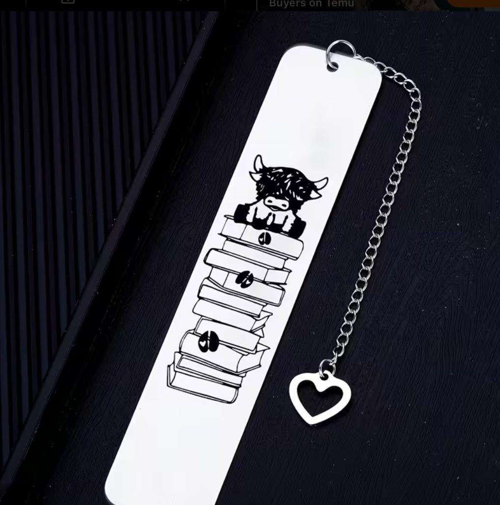Highland Cow Metal Bookmark