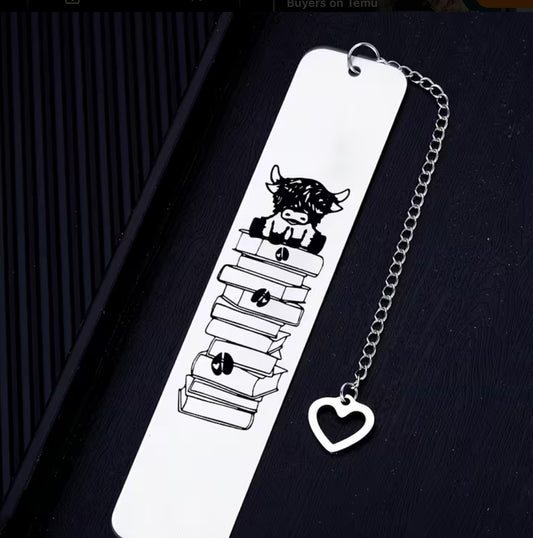 Highland Cow Metal Bookmark