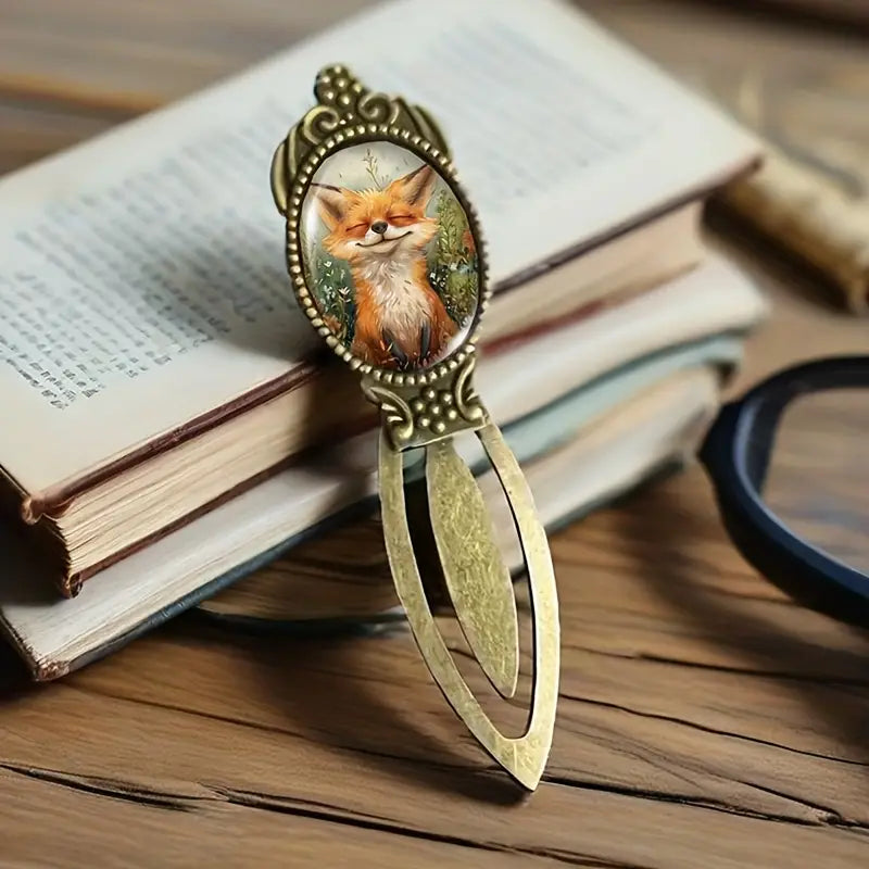 Vintage Brass Bookmark Rabbit Fox