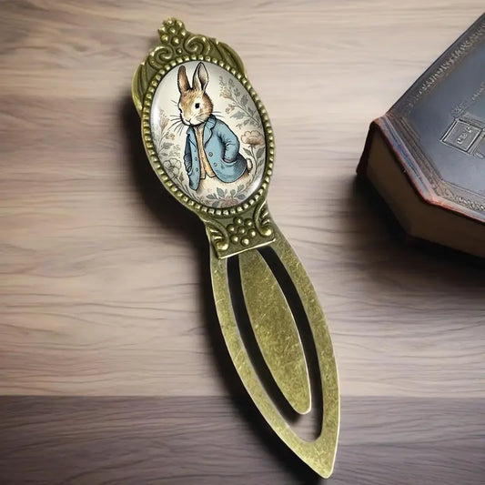 Vintage Brass Bookmark Rabbit Fox