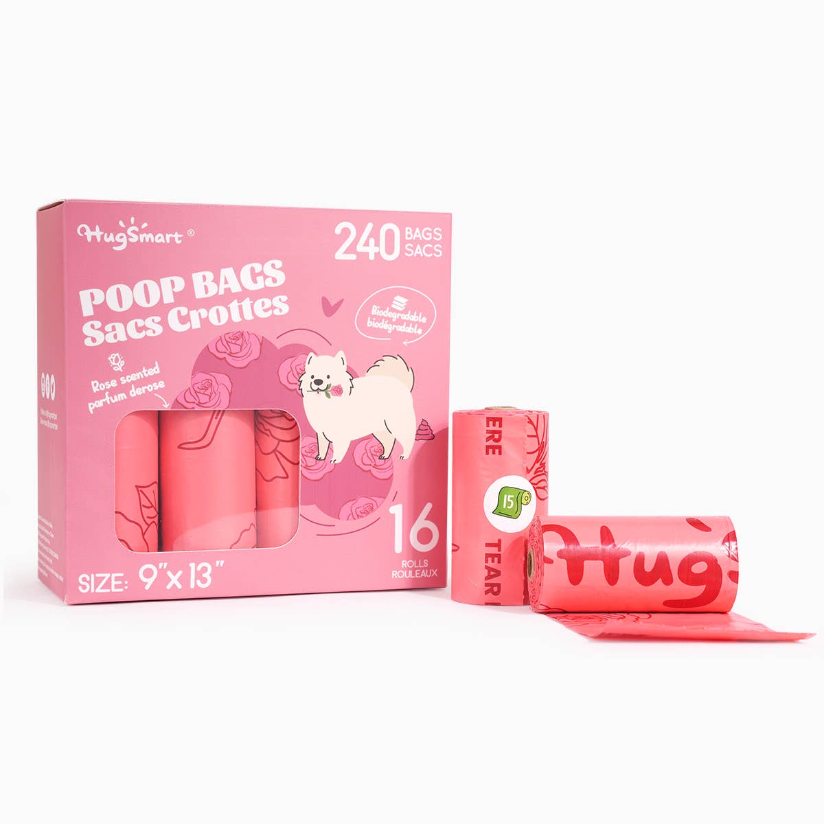 HugSmart Pet - Poop  Bag  | Rose Poop Bags 16pack