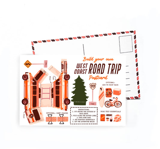Build Your Own West Coast Road Trip Postcard