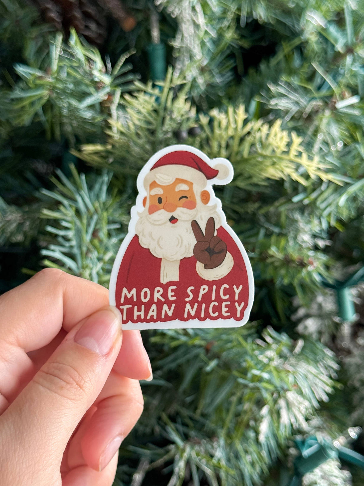 Santa More Spicy Than Nicey - Christmas Vinyl Sticker