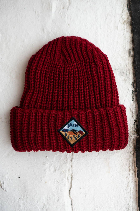 Been Better (Vase) Patched Chunky Beanie - stay at home club