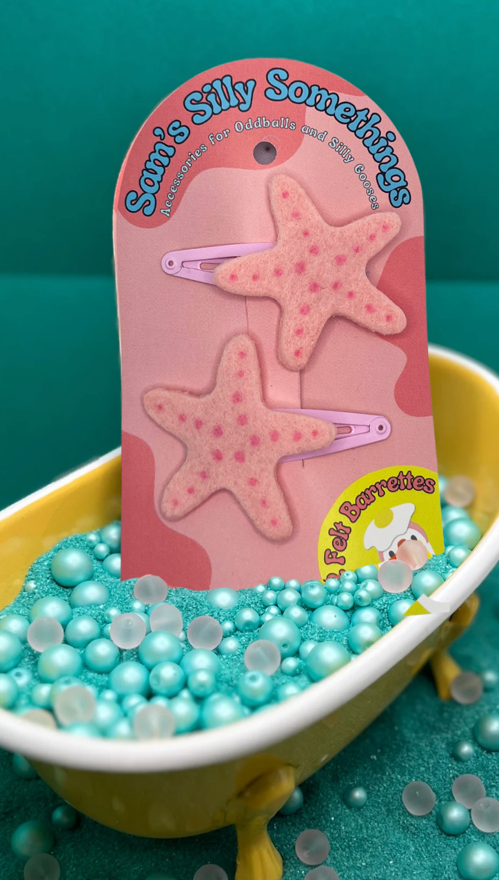Starfish Barrettes | Felt Barrettes | Hair Accessories