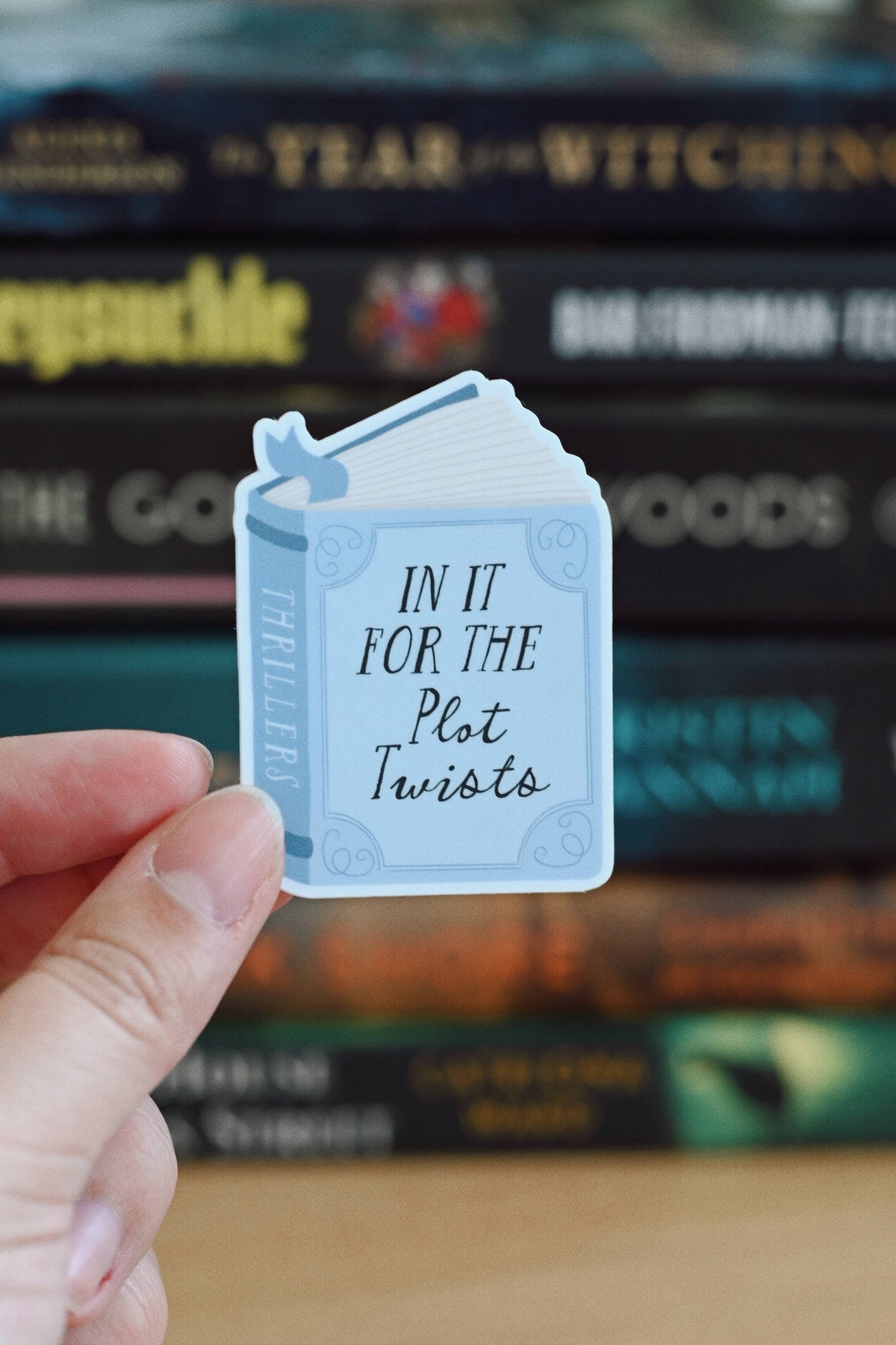In It For The Plot Twists - Thriller Book Vinyl Sticker