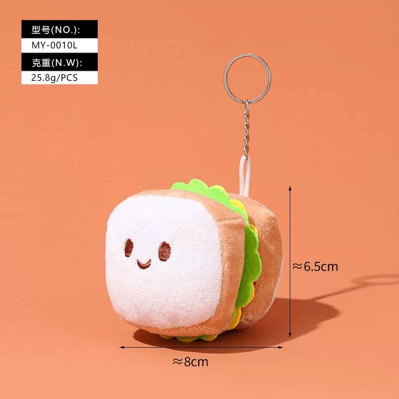 3.5-6" Food Keychain - various designs