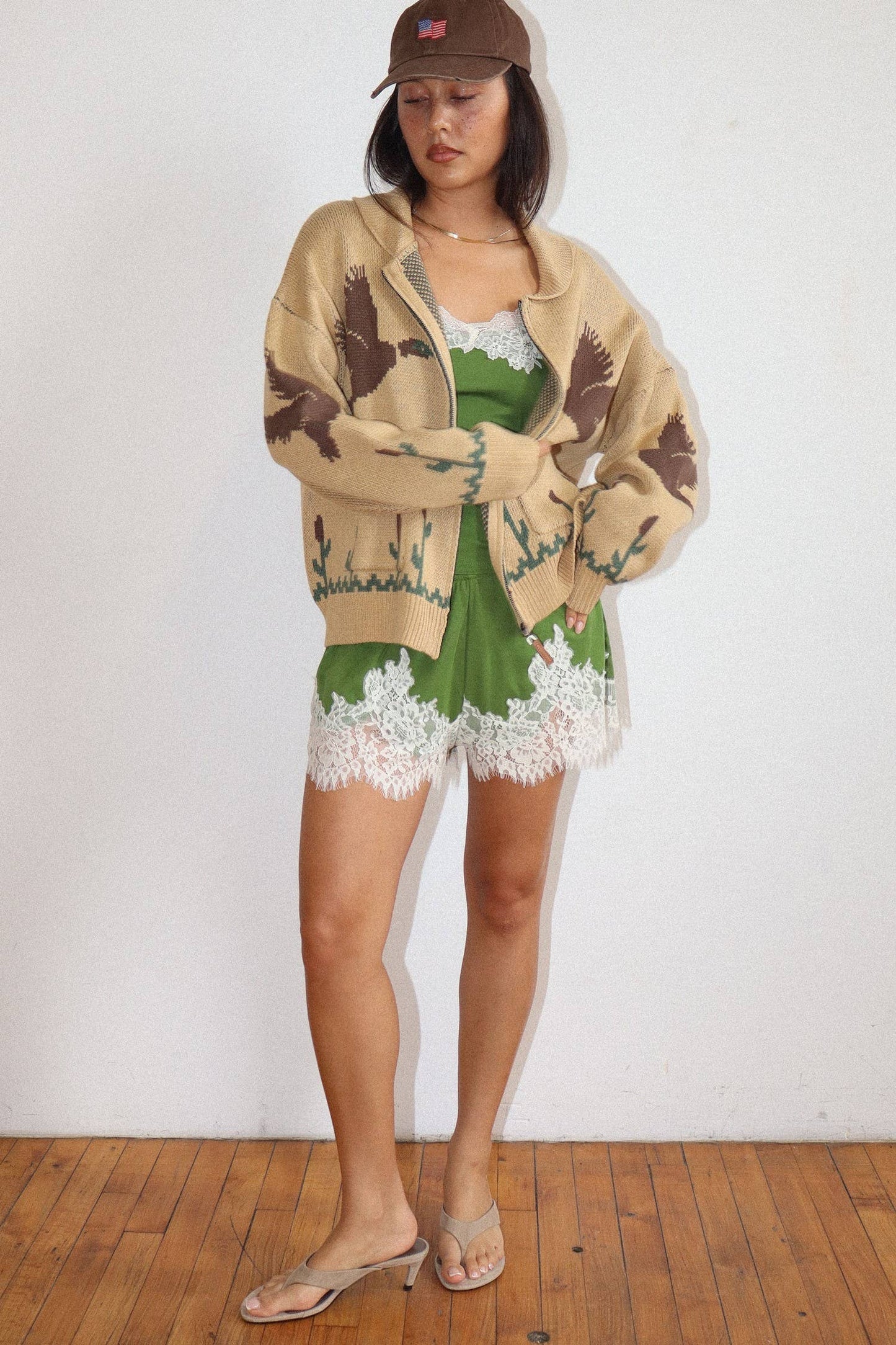 Desert Bird Knit Zip Cardigan