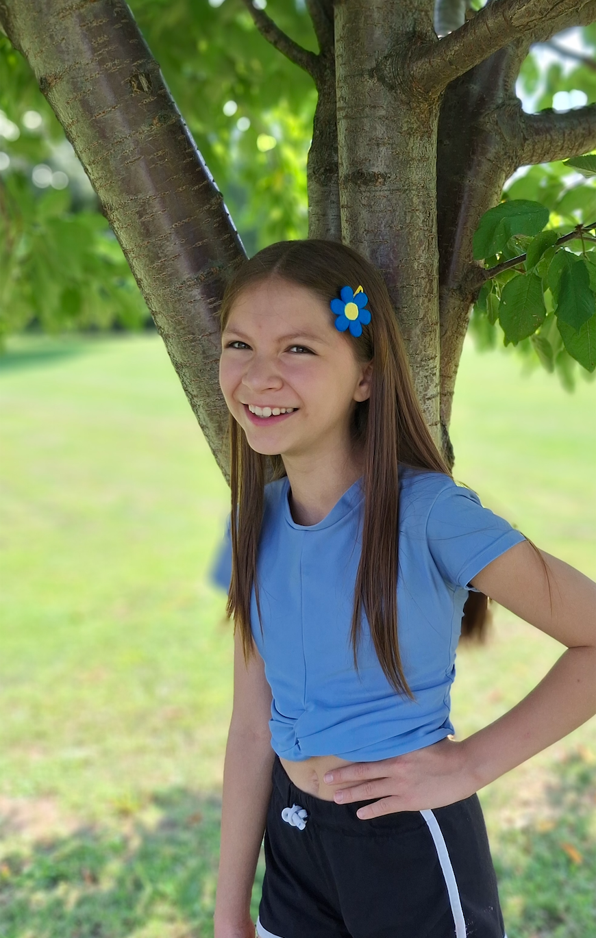 Blue Flower Barrettes | Felt Barrettes | Hair Accessories
