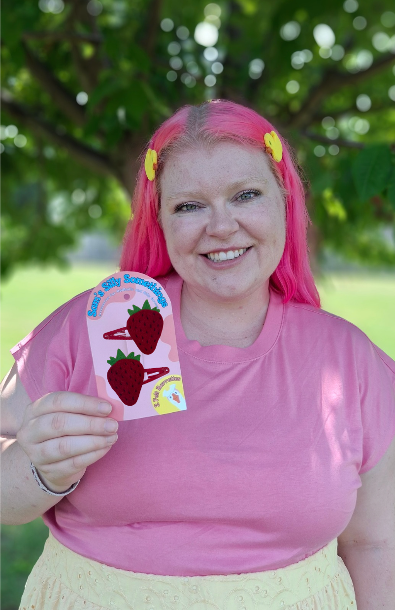 Strawberry Barrettes | Felt Barrettes | Hair Accessories