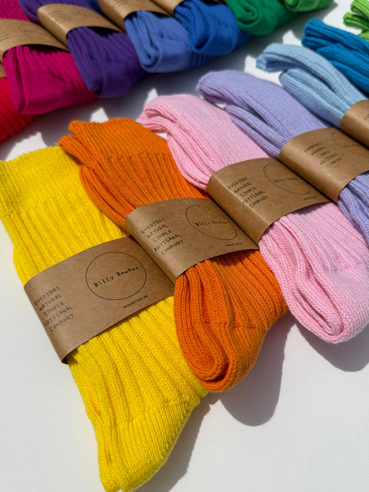 RIBBED COTTON HIGH SOCKS - Crystal bright