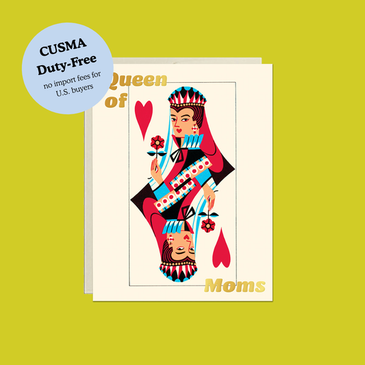 Queen of Moms Vintage Playing Card – Foil Mother’s Day Card