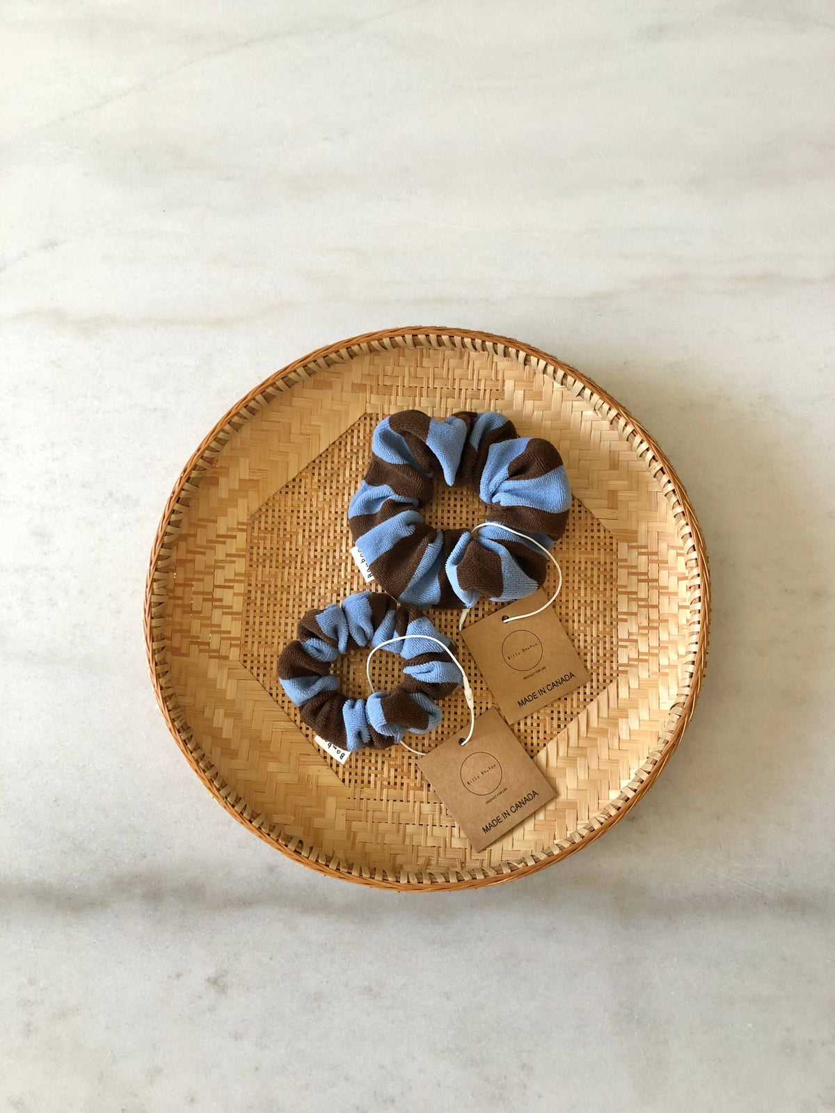 TOWELING STRIPE SCRUNCHIES