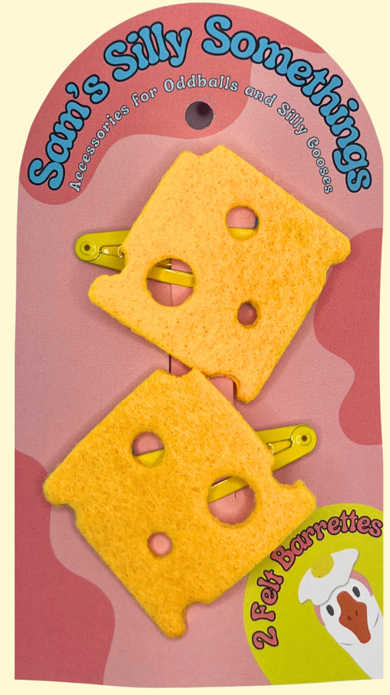 Cheese Barrettes | Felt Barrettes | Hair Accessories