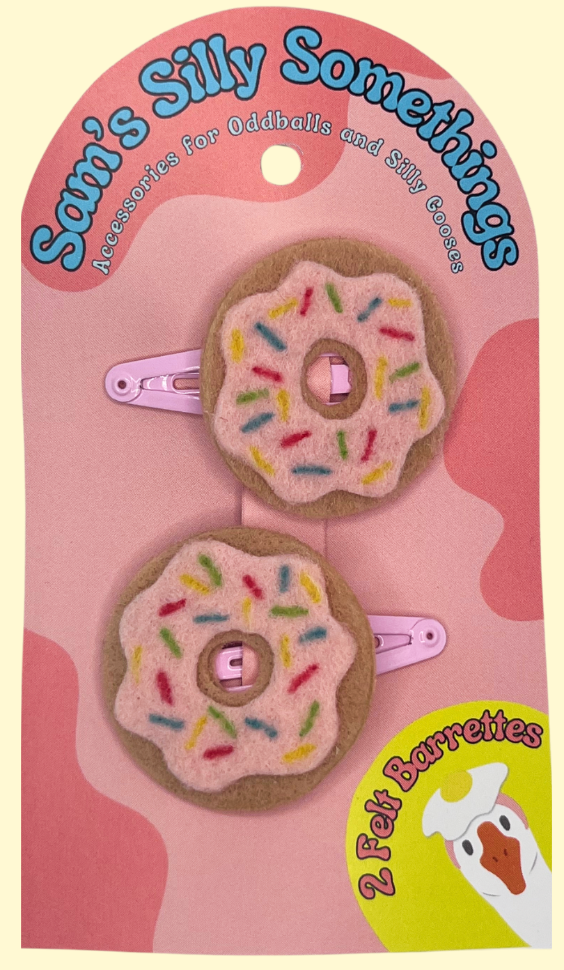 Donut Barrettes | Felt Barrettes | Hair Accessories