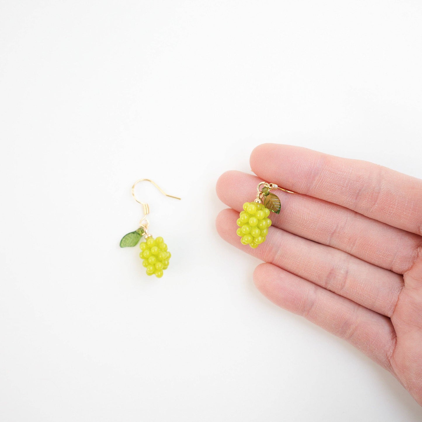 Grape Dangle Earrings | Aesthetic Jewellery | Miniature Fruit Jewelry | 18k Gold Drop Earrings | Gift for Her | Cute Earrings for Friends