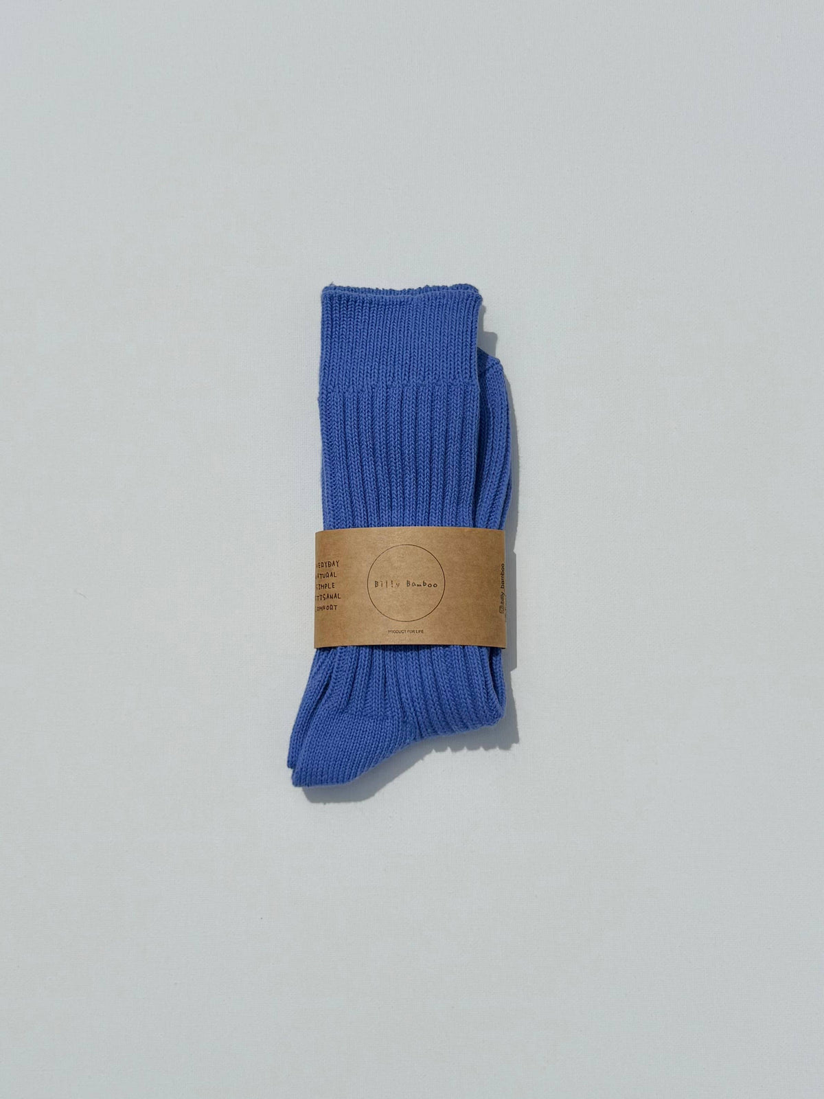 RIBBED COTTON HIGH SOCKS - Crystal bright
