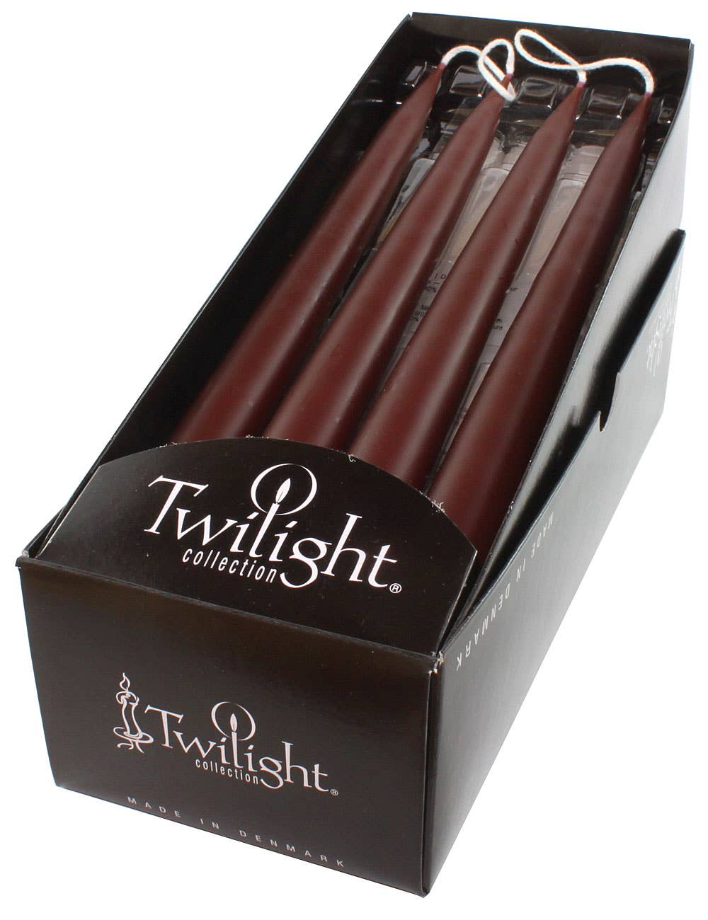Dark Brown Danish Taper Candle | 12 Pack
