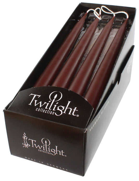 Dark Brown Danish Taper Candle | 12 Pack