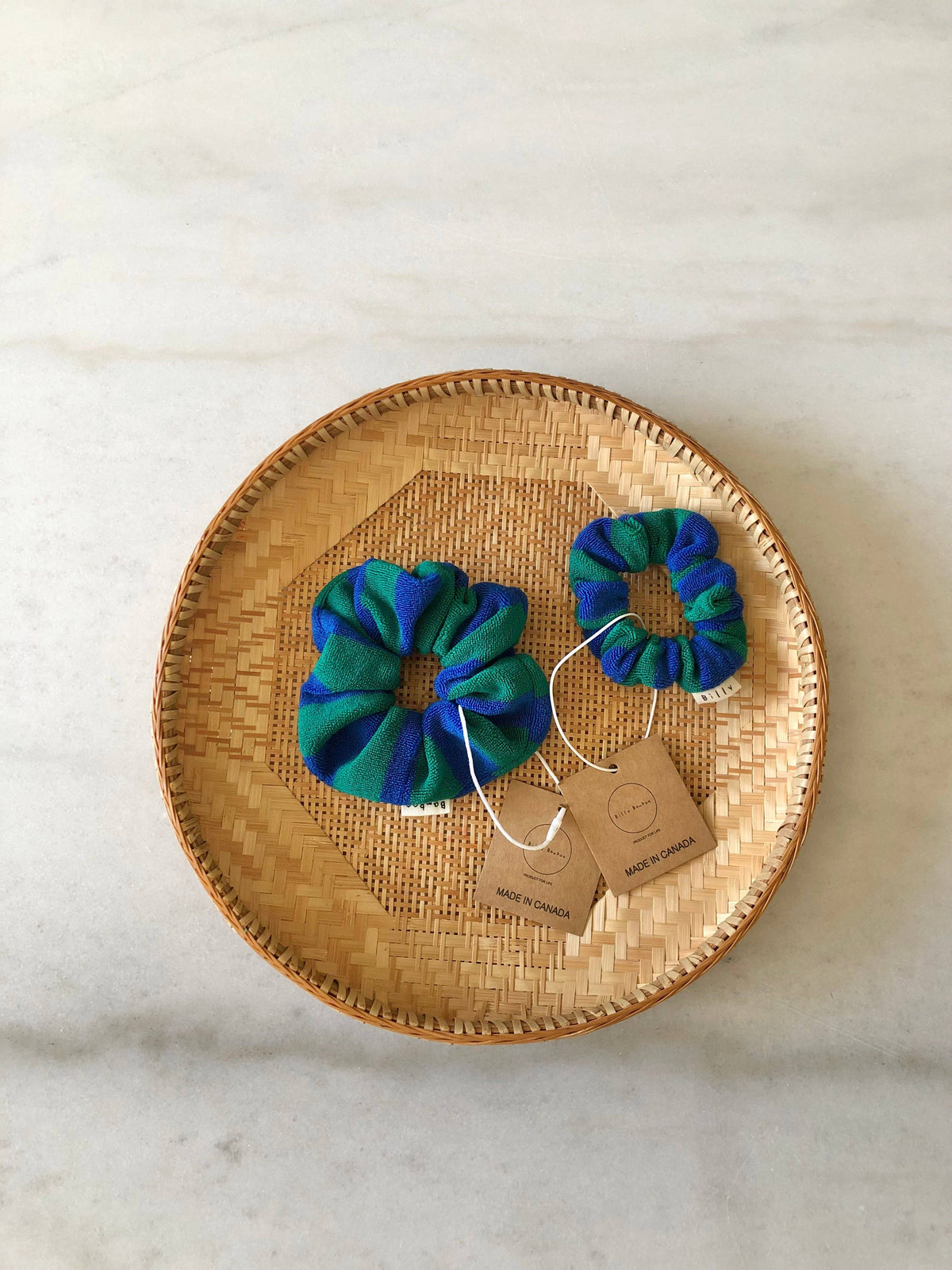 TOWELING STRIPE SCRUNCHIES