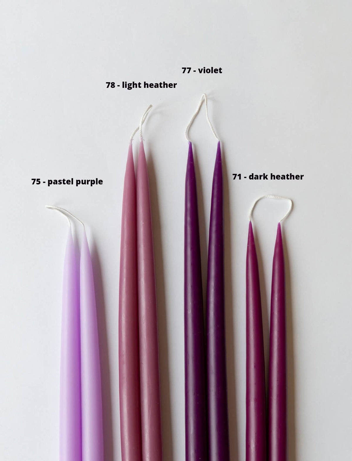 Light Heather Danish Taper Candle | 12 Pack