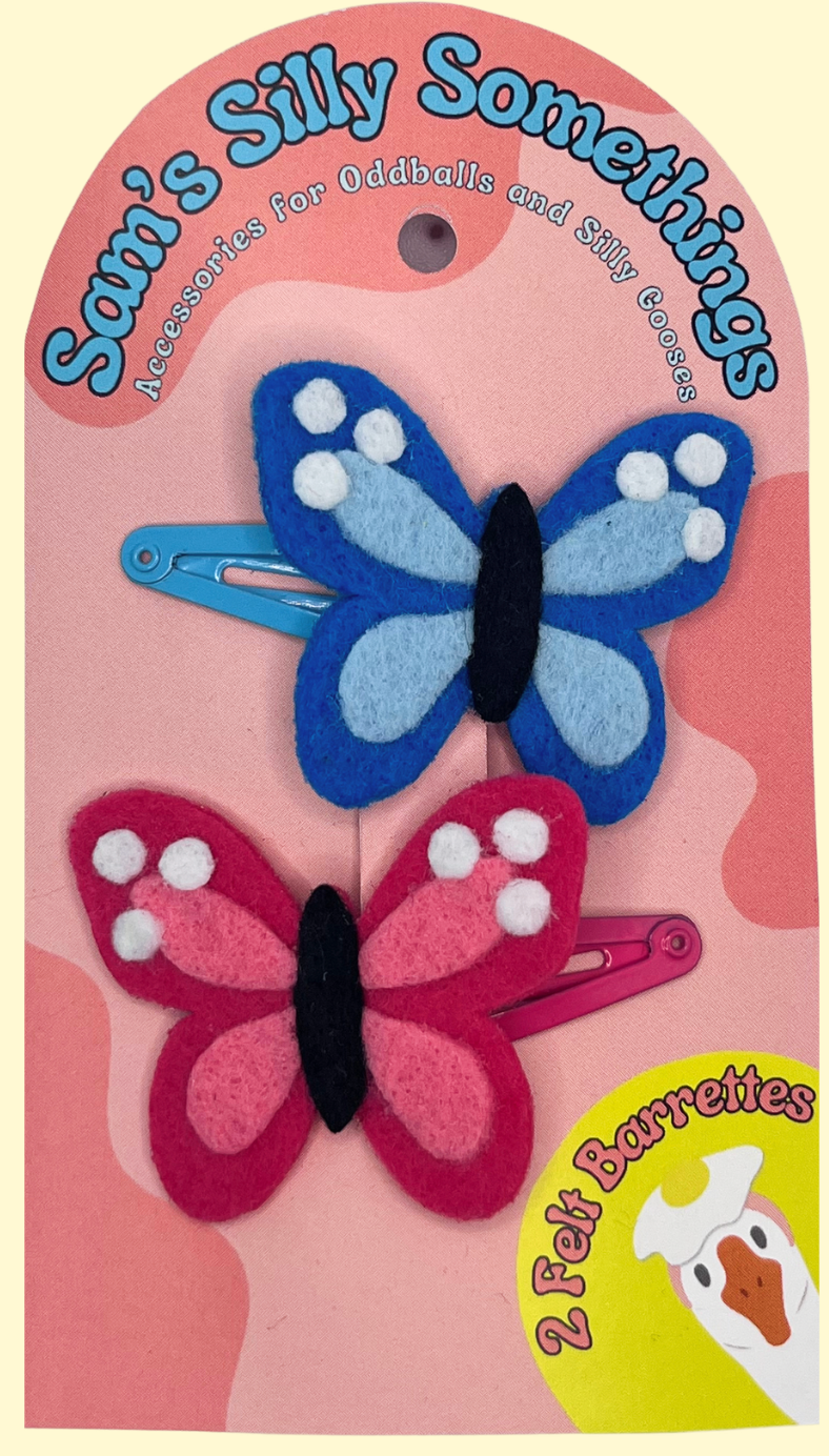 Butterfly Barrettes | Felt Barrettes | Hair Accessories