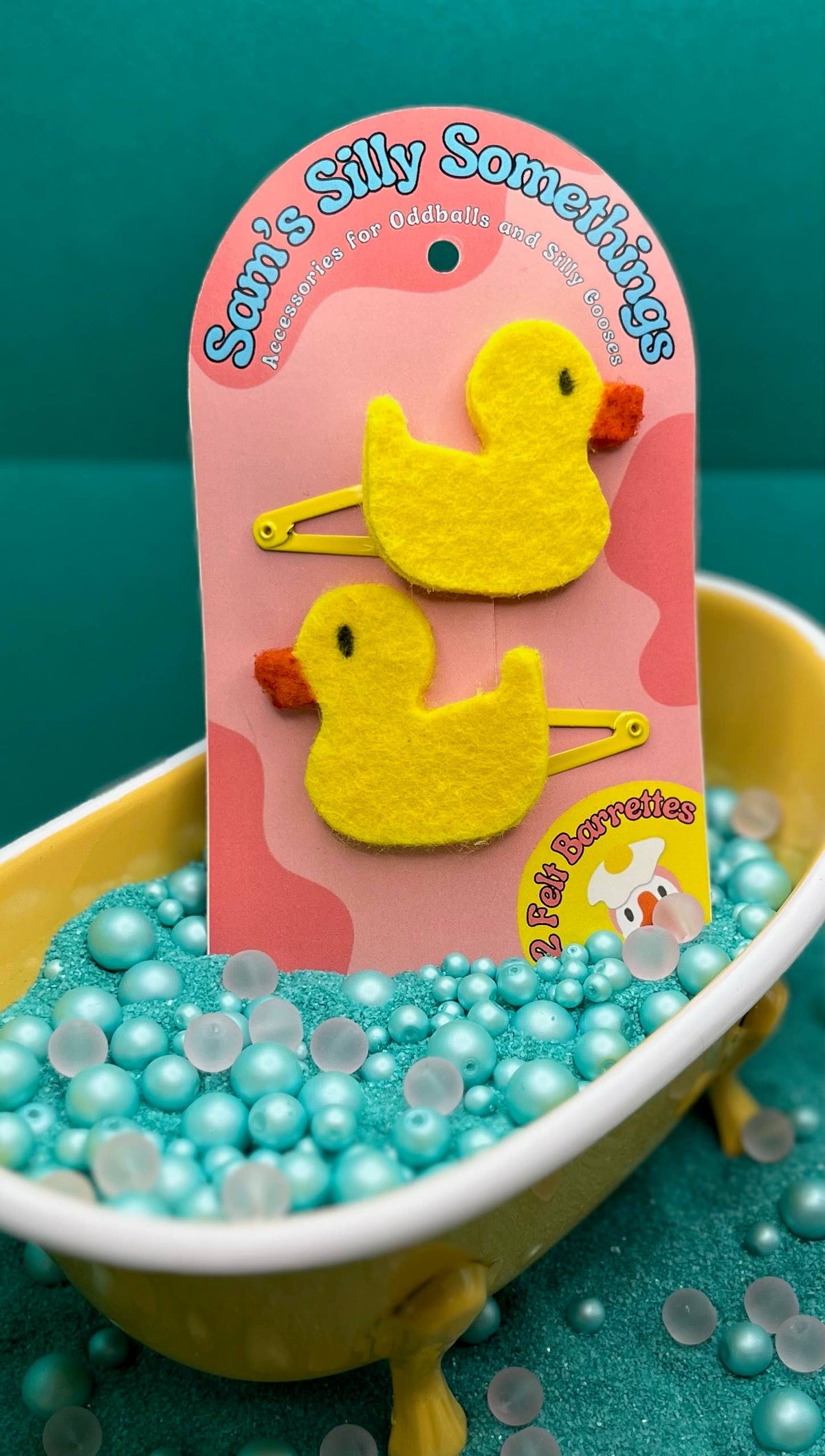 Rubber Duck Barrettes | Felt Barrettes | Hair Accessories