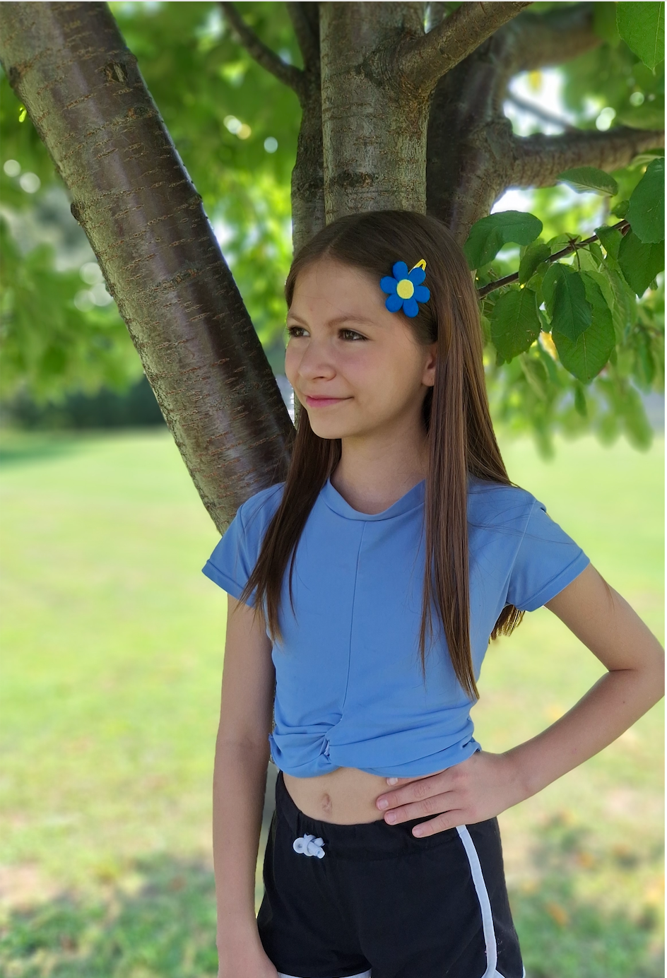 Blue Flower Barrettes | Felt Barrettes | Hair Accessories