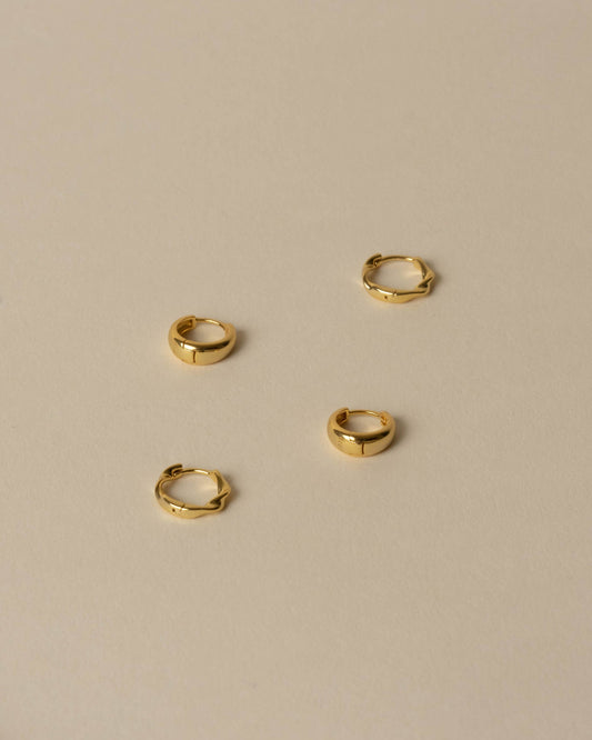 Rory Twist and Thick Gold - Set of Two Hoops
