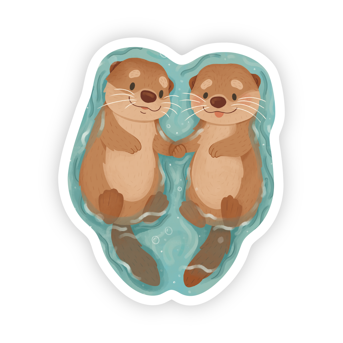 Two Little Otters - Love Friendship Vinyl Sticker