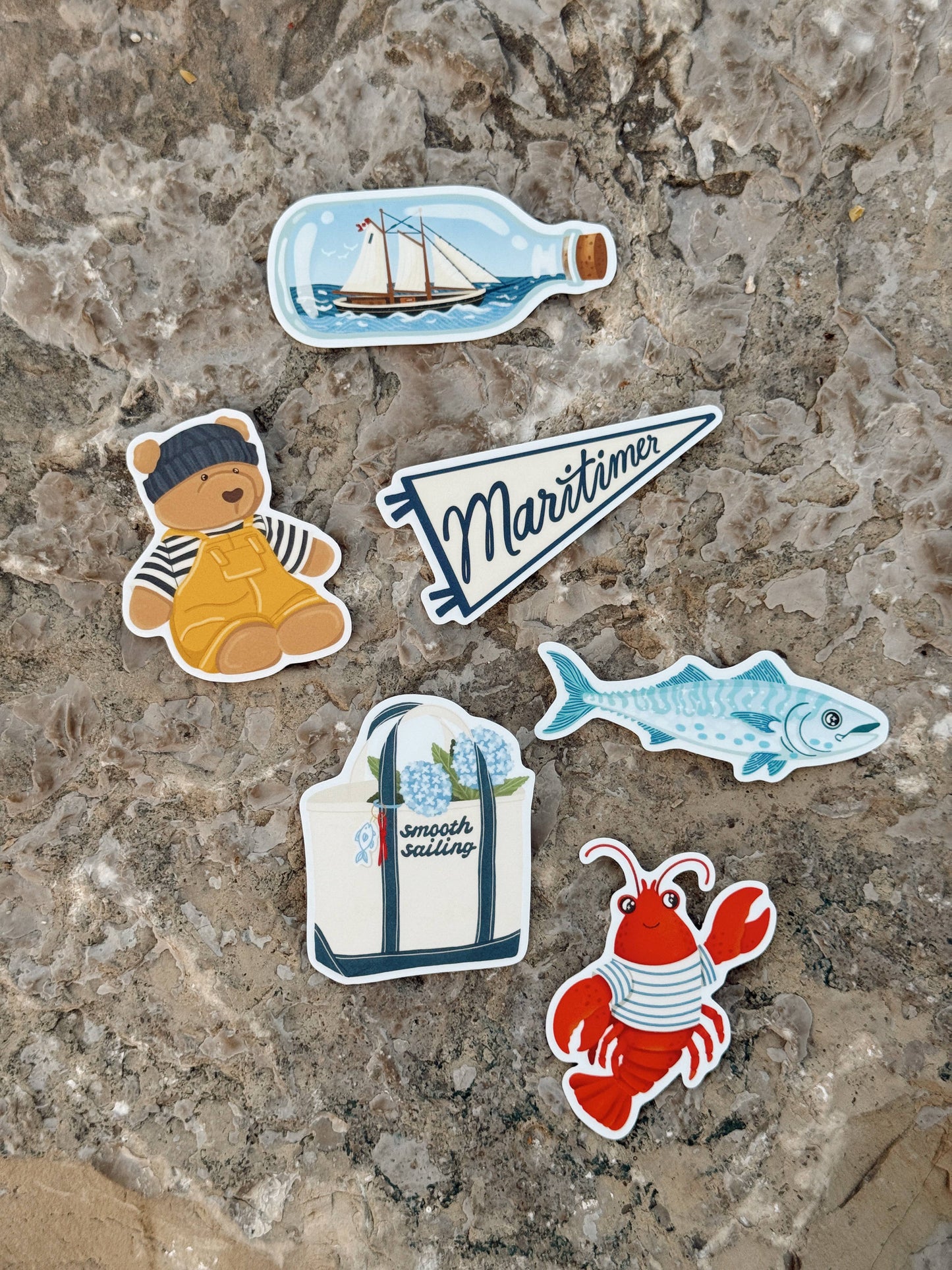 Ship In A Bottle - East Coast Schooner Vinyl Sticker