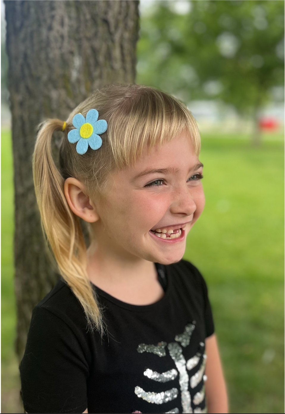 Blue Flower Barrettes | Felt Barrettes | Hair Accessories