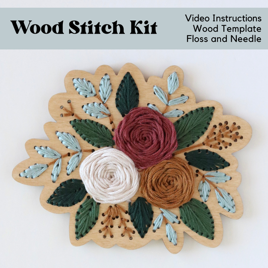Trio of Roses - Roses Wood Stitch Kit