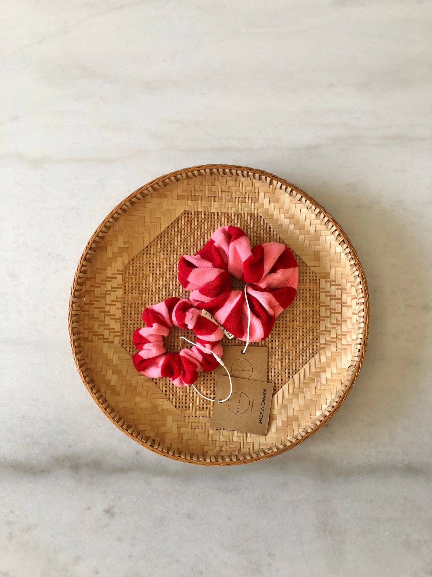 TOWELING STRIPE SCRUNCHIES