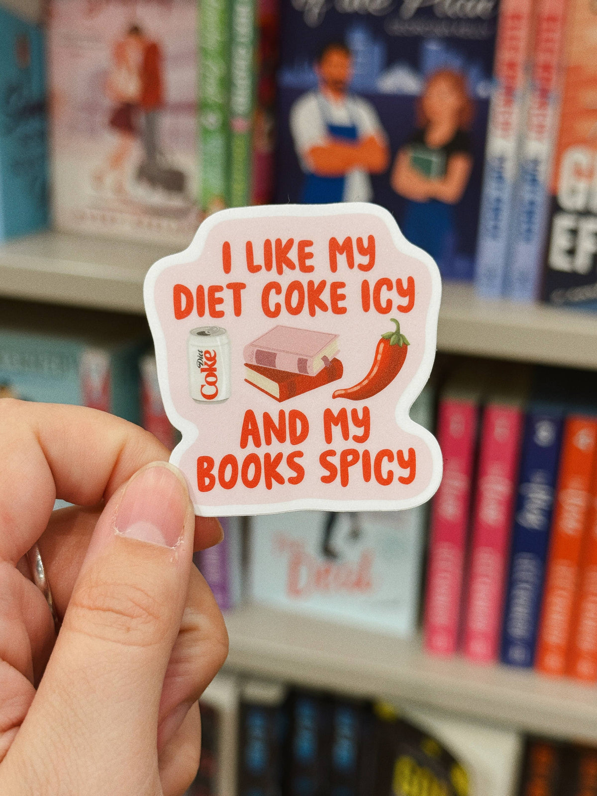 Diet Cola Icy Books Spicy - Bookish Reader Vinyl Sticker