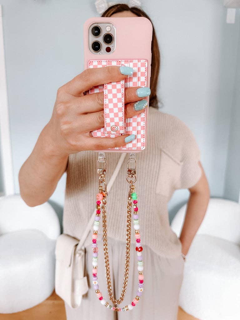 The Caep Pink Checkered Hoop Wallet