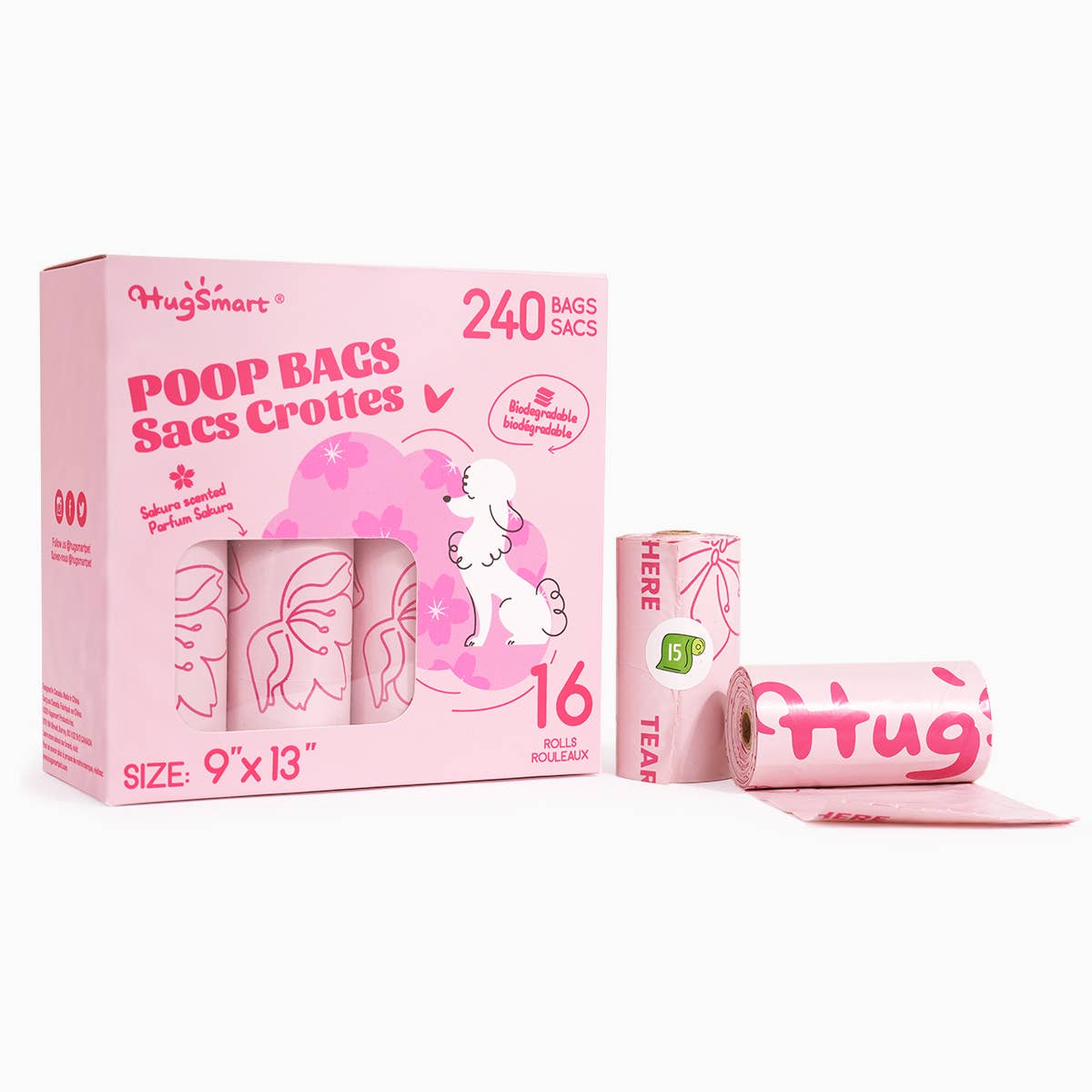 HugSmart Pet - Poop  Bag  | Sakura Poop Bags 16pack