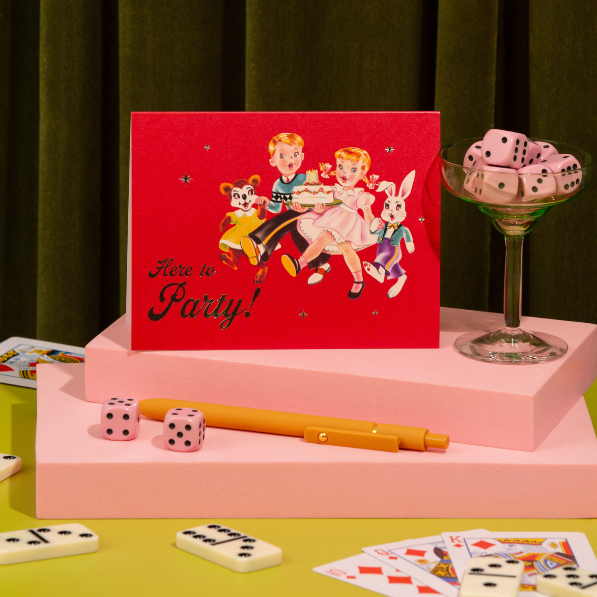 Here to Party! – Foil Birthday Card