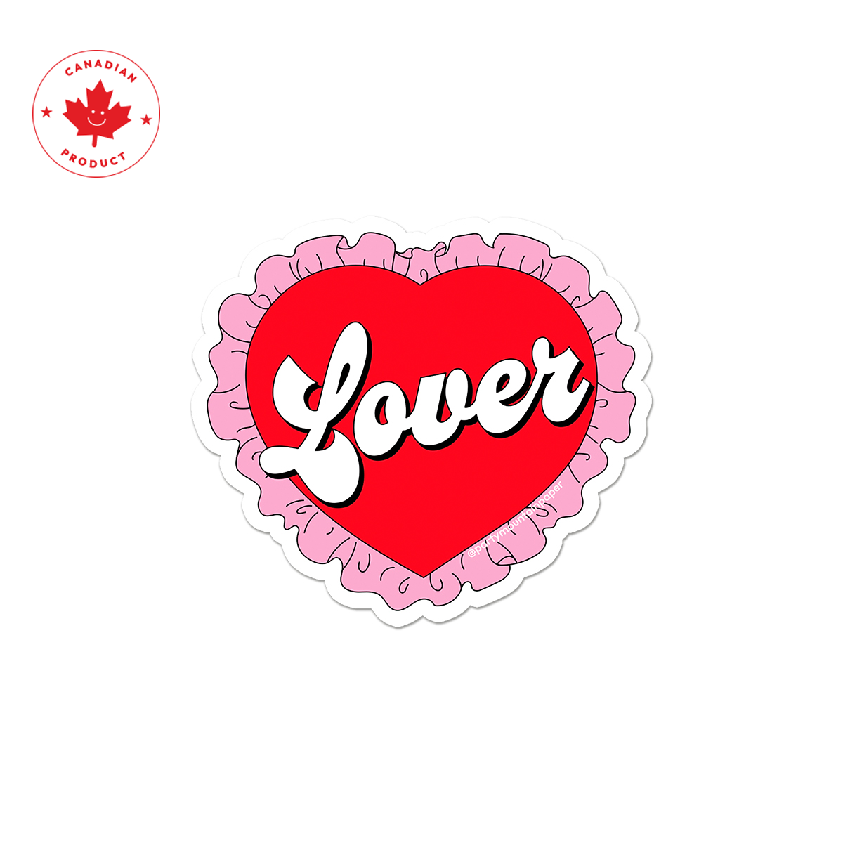 Lover Frilly Heart Sticker