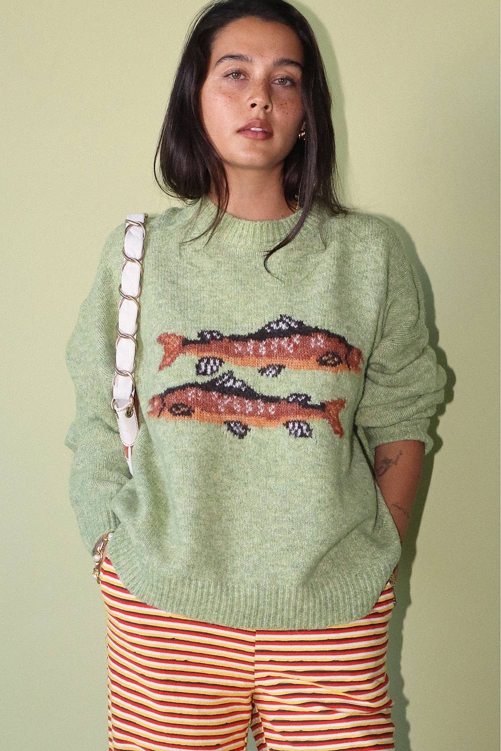 Trout Graphic Knit Sweater