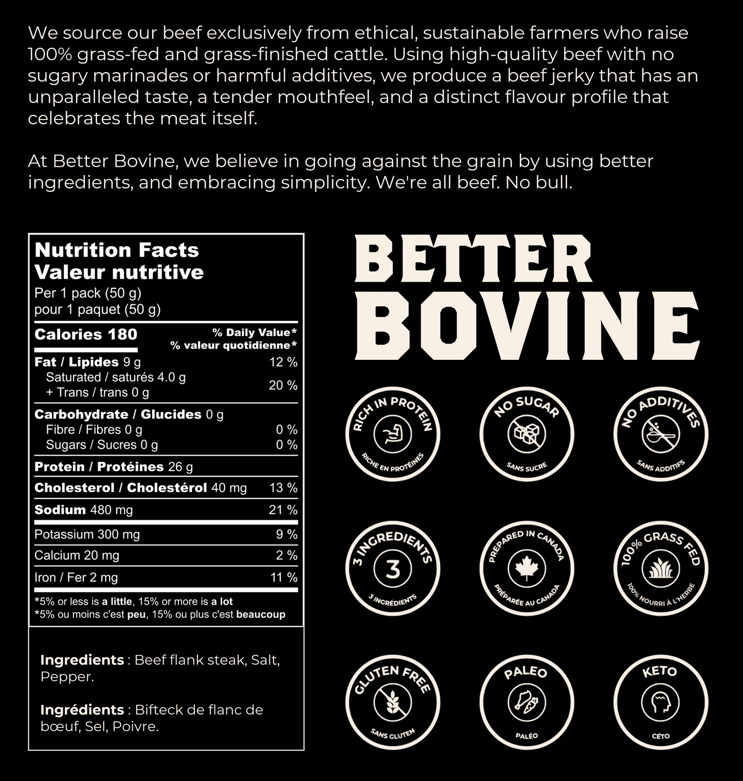 Better Bovine 100% Grassfed Wagyu Beef Jerky