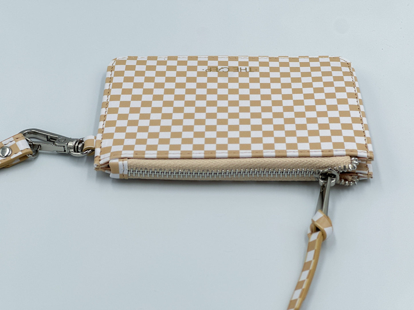 The Caep Beige Checkered Snap Wallet (RFID)