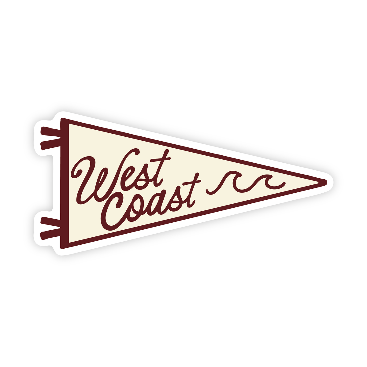 West Coast - Pennant Vinyl Sticker