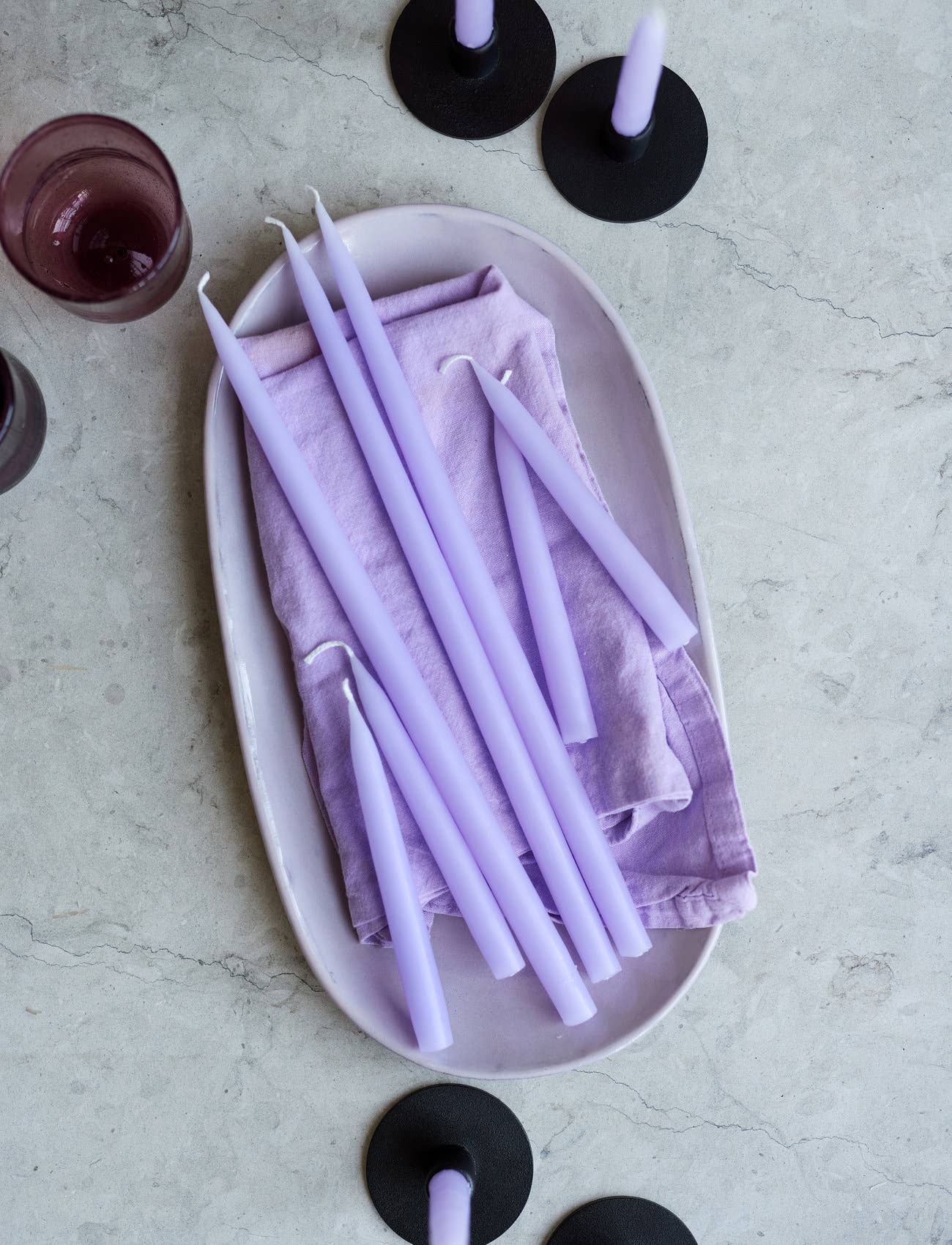 Pastel Purple Danish Taper Candle