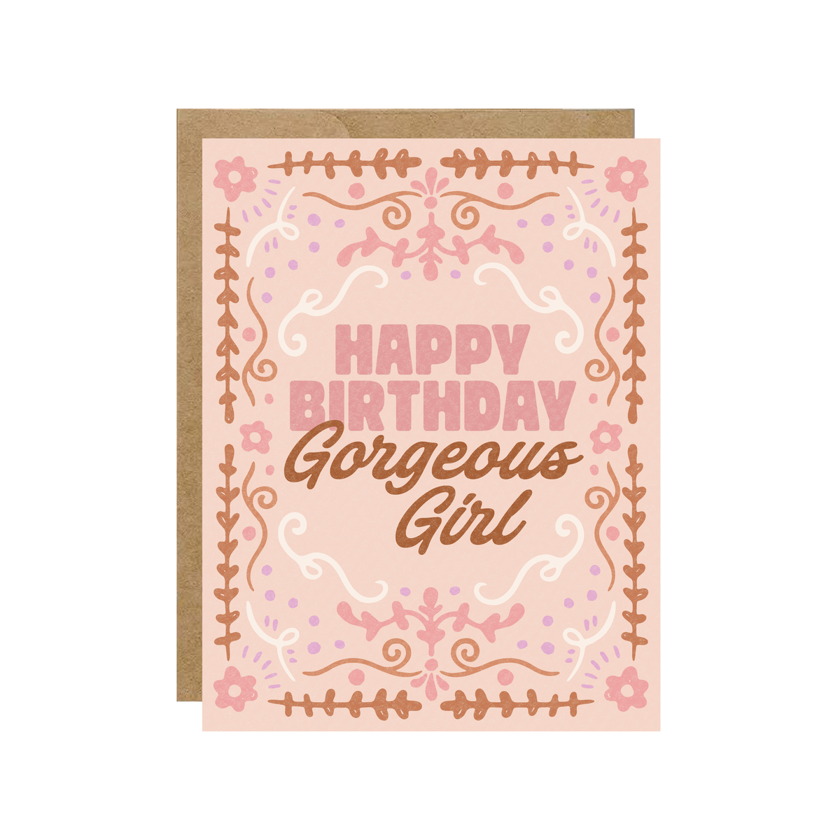 Happy Birthday Gorgeous - Autumn Meadow Folk Card