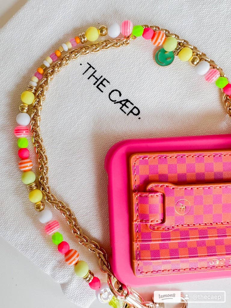 The Caep Pink/Orange Checkered Hoop Wallet